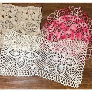 Lot of 3 Handmade Doilies vintage